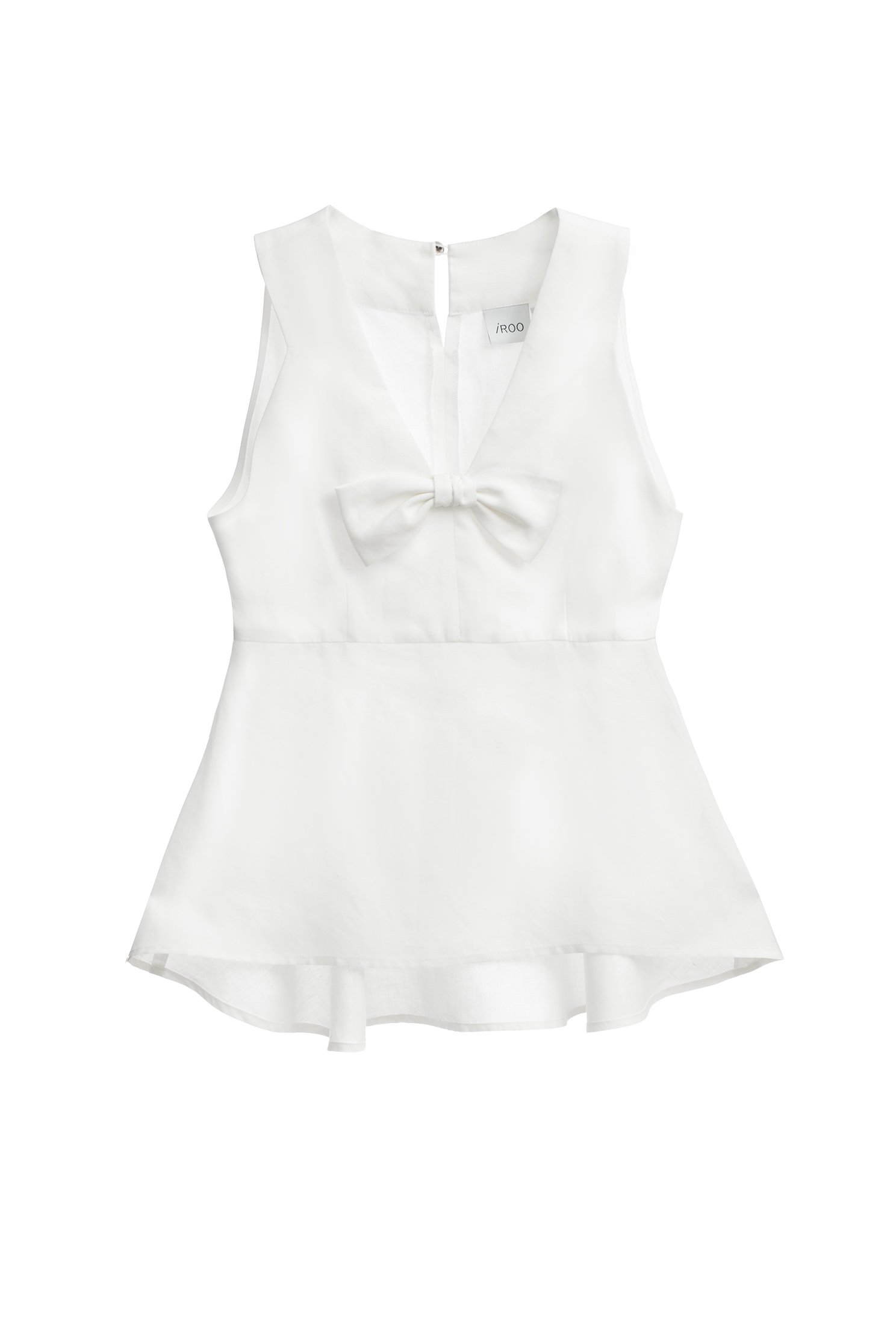 Front Bow Detail Linen VestFront Bow Detail Linen Vest,sleeveless tops,Season (SS) Look,sleeveless tops,bows